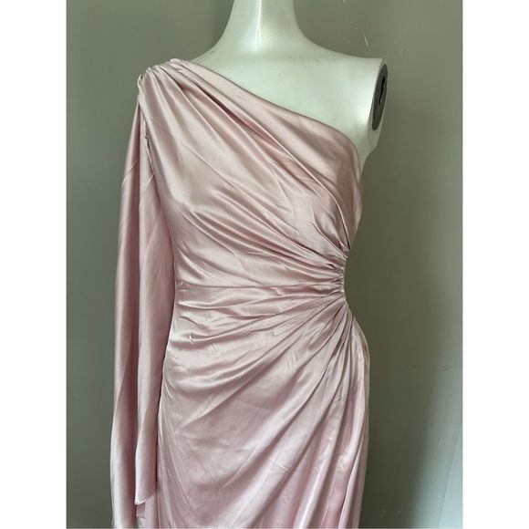 MAC DUGGAL ONE SHOULDER BELL SLEEVE DRAPED GOWN US 6 $598 - Picture 5 of 13